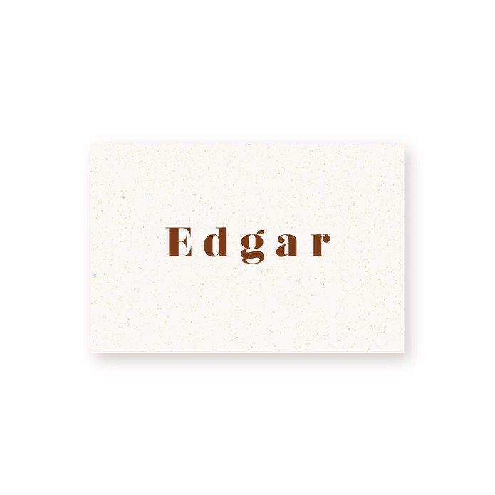 Geboortekaartje minimalistische naam • A6 postkaart • EDGAR