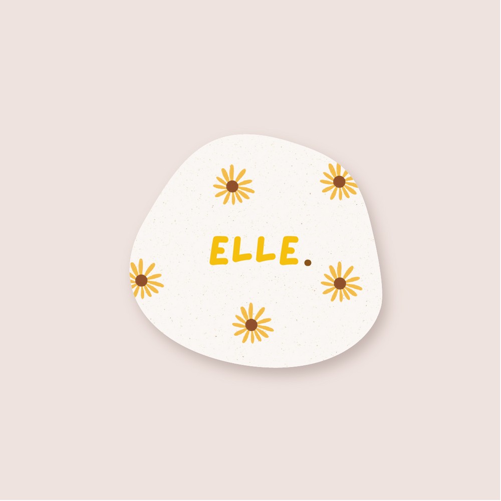 Geboortekaartje zonnebloemen • speciale vorm • ELLE