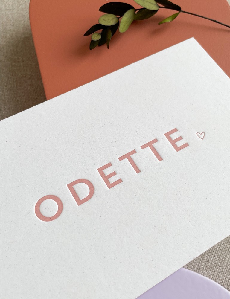 Geboortekaartje croissant letterpress • ALBERT