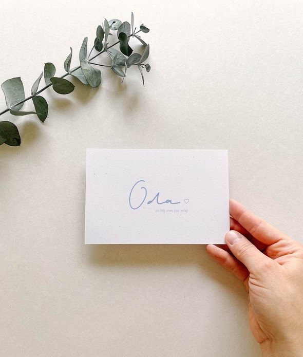 Geboortekaartje minimalistische naam • A6 postkaart • ODA