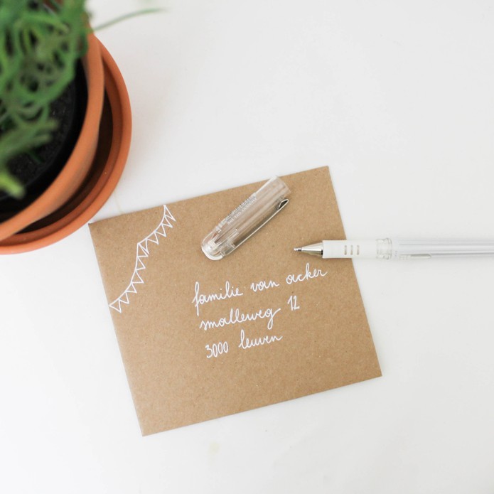 Gel pen • enveloppen schrijven in stijl • wit