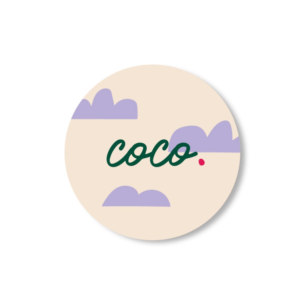COCO • naamsticker • rond 3cm • per vel van 40 stickers