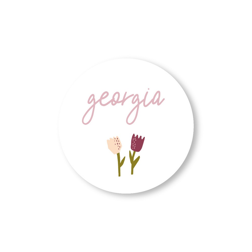 GEORGIA • naamsticker • rond 3cm • per vel van 40 stickers
