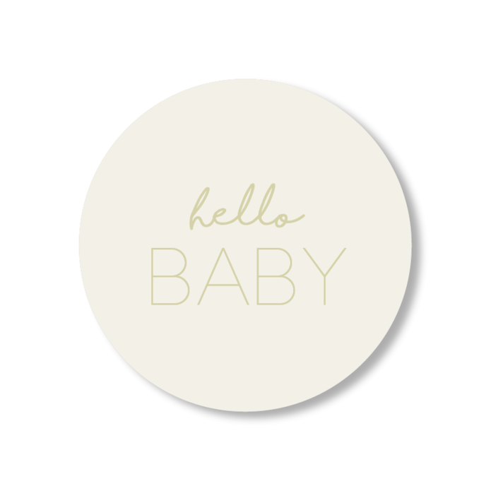Sluitsticker • hello baby • rond 4cm • per vel van 24 stickers