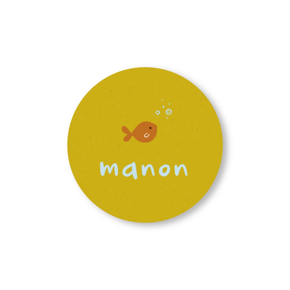 MANON • naamsticker • rond 3cm • per vel van 40 stickers