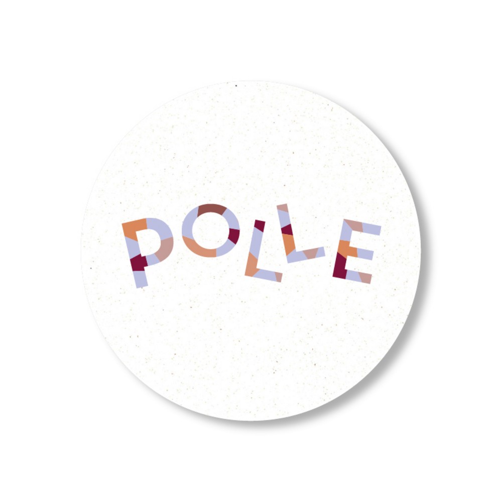 POLLE • naamsticker rond 4cm • per vel van 24 stickers