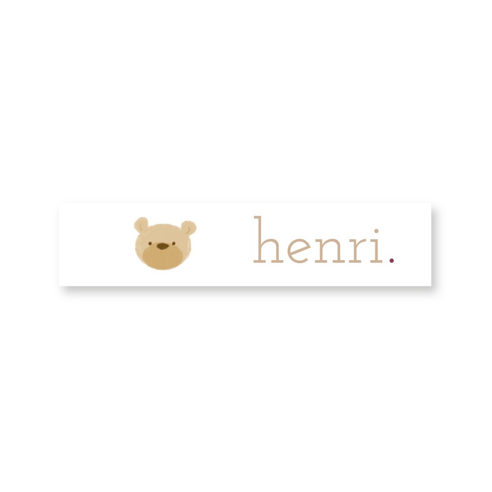 Sticker rechthoek - 9x2cm - beertje HENRI