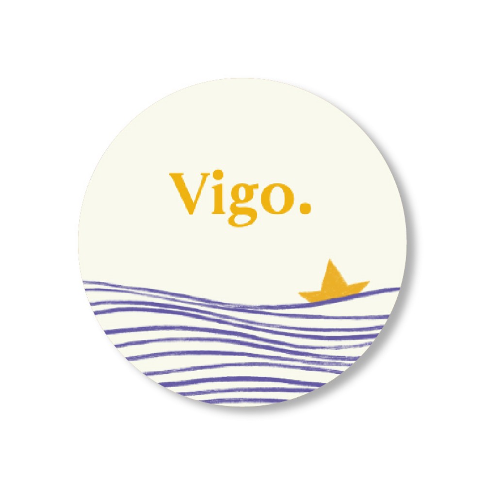 VIGO • naamsticker rond 4cm • per vel van 24 stickers